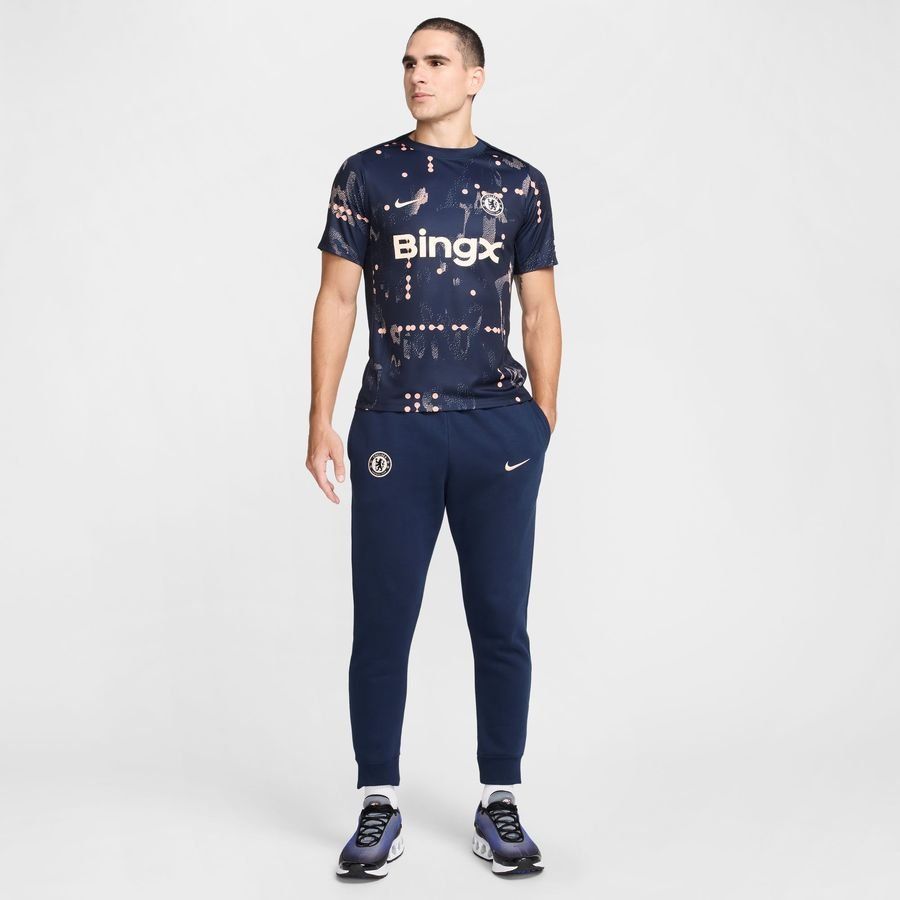 Chelsea Training T-Shirt Dri-FIT Academy Pro Pre Match - Obsidian/Guava Ice - Men's-SoccerKits Hub | Buy Soccer Jerseys Online